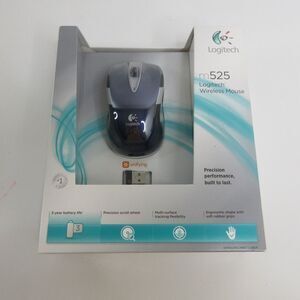 Logitech m525 Optical Wireless Laser Mouse ‎910-002698 Black Blue NEW GENUINE